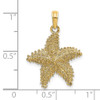 Lex & Lu 14k Yellow Gold Starfish w/Beaded Texture Charm LALK8070 - 3 - Lex & Lu