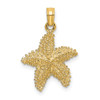 Lex & Lu 14k Yellow Gold Starfish w/Beaded Texture Charm LALK8071 - Lex & Lu