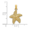 Lex & Lu 14k Yellow Gold Starfish w/Beaded Texture Charm LALK8071 - 3 - Lex & Lu