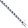 Lex & Lu Sterling Silver Blue and Clear CZ Bracelet 7'' LAL23939 - Lex & Lu