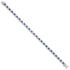 Lex & Lu Sterling Silver Blue and Clear CZ Bracelet 7'' LAL23939 - 2 - Lex & Lu