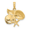 Lex & Lu 14k Yellow Gold 2D Shell Cluster w/Starfish Charm - 4 - Lex & Lu