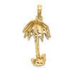 Lex & Lu 14k Yellow Gold 2D Textured Single Palm Tree Charm LALK8080 - 4 - Lex & Lu