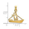 Lex & Lu 14k Yellow Gold 3D Cargo Ship w/Tug Boat Charm - 3 - Lex & Lu