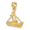 Lex & Lu 14k Yellow Gold 3D Cargo Ship w/Tug Boat Charm - 5 - Lex & Lu