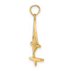 Lex & Lu 14k Yellow Gold 3D and Textured Windsail Surfing Board Charm - 2 - Lex & Lu