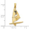 Lex & Lu 14k Yellow Gold 3D and Textured Windsail Surfing Board Charm - 3 - Lex & Lu