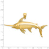 Lex & Lu 14k Yellow Gold 2D Polished and Satin Swordfish Charm LALK8104 - 3 - Lex & Lu