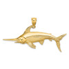 Lex & Lu 14k Yellow Gold 2D Polished and Satin Swordfish Charm LALK8105 - Lex & Lu