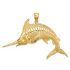 Lex & Lu 14k Yellow Gold 2D Polished and Satin Blue Marlin Charm LALK8108 - Lex & Lu