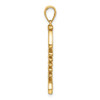 Lex & Lu 14k Yellow Gold 3D Polished and Textured FishBone Charm - 2 - Lex & Lu