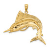 Lex & Lu 14k Yellow Gold 2D Polished and Satin STRIPED MARLIN Charm - 4 - Lex & Lu