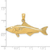 Lex & Lu 14k Yellow Gold 3D Polished COBIA Fish Charm - 3 - Lex & Lu