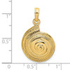Lex & Lu 14k Yellow Gold 2D Textured Pearl Troca Spiral Charm - 3 - Lex & Lu