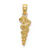 Lex & Lu 14k Yellow Gold 3D Mini Common Wentletrap Shell Charm - Lex & Lu