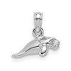 Lex & Lu 14k White Gold 3D Polished Mini Manatee Charm - 4 - Lex & Lu