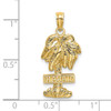 Lex & Lu 14k Yellow Gold 2D HAWAII On Palm Tree Charm - 3 - Lex & Lu