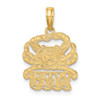 Lex & Lu 14k Yellow Gold Polished OUTER BANKS Under Crab Charm - 4 - Lex & Lu