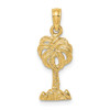 Lex & Lu 14k Yellow Gold 2D Palm Tree Charm - Lex & Lu