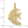 Lex & Lu 14k Yellow Gold Polished ST. THOMAS Under Angelfish Charm - 3 - Lex & Lu