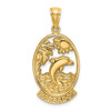 Lex & Lu 14k Yellow Gold BARBADOS w/Dolphin and Sunset In Frame Charm - Lex & Lu