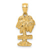 Lex & Lu 14k Yellow Gold Aruba On Palm Tree / 2D Charm - Lex & Lu