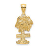 Lex & Lu 14k Yellow Gold 2D ST. THOMAS On Palm Tree Charm - Lex & Lu