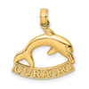 Lex & Lu 14k Yellow Gold 2D CURACAO Under Polished Dolphin Charm - Lex & Lu