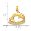 Lex & Lu 14k Yellow Gold 2D CURACAO Under Polished Dolphin Charm - 3 - Lex & Lu