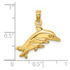 Lex & Lu 14k Yellow Gold Dolphin w/2 Dolphins Charm - 3 - Lex & Lu