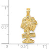 Lex & Lu 14k Yellow Gold 2D SAN DIEGO On Palm Tree Charm - 3 - Lex & Lu