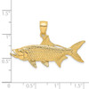 Lex & Lu 14k Yellow Gold 3D Textured OXEYE TARPON Fish Charm - 3 - Lex & Lu