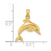 Lex & Lu 14k Yellow Gold 3D Dolphin Jumping Charm - 3 - Lex & Lu