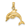 Lex & Lu 14k Yellow Gold 3D Dolphin Jumping Charm - 4 - Lex & Lu