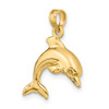 Lex & Lu 14k Yellow Gold 3D Dolphin Jumping Charm - 5 - Lex & Lu