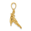 Lex & Lu 14k Yellow Gold 2D Stone Crab Facing Down Charm - 2 - Lex & Lu