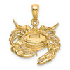 Lex & Lu 14k Yellow Gold 2D Stone Crab Facing Down Charm - 3 - Lex & Lu