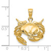 Lex & Lu 14k Yellow Gold 2D Stone Crab Facing Down Charm - 4 - Lex & Lu