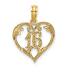 Lex & Lu 14k Yellow Gold 16 Inside Heart Charm - Lex & Lu