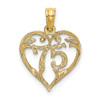 Lex & Lu 14k Yellow Gold 75 Inside Heart Charm - Lex & Lu