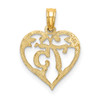 Lex & Lu 14k Yellow Gold 75 Inside Heart Charm - 4 - Lex & Lu