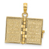 Lex & Lu 14k Yellow Gold 3D Moveable Pages Holy Bible w/Lords Prayer Charm - 7 - Lex & Lu