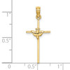 Lex & Lu 14k Yellow Gold Dove On Stick Cross Charm - 3 - Lex & Lu