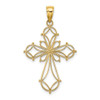 Lex & Lu 14k Yellow Gold Cut-Out Shapes Fancy Cross Charm - Lex & Lu