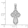 Lex & Lu 14k White Gold Cut-Out Polished and Textured Cross Charm - 3 - Lex & Lu