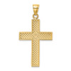 Lex & Lu 14k Yellow Gold 2D and Polished Large Block Cross w/Open Back Charm - 4 - Lex & Lu