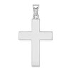 Lex & Lu 14k White Gold 2D and Large Block Cross w/Open Back Charm - Lex & Lu