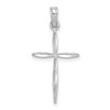 Lex & Lu 14k White Gold D/C with Tapered Ends Cross Charm - Lex & Lu