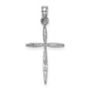 Lex & Lu 14k White Gold D/C with Tapered Ends Cross Charm - 3 - Lex & Lu