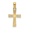 Lex & Lu 14k Yellow Gold Small Textured Cross Charm - Lex & Lu